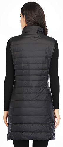 Obosoyo Women's Ultra Light Long Down Vest Winter Packable Down Jacket Lightweight Outdoor Puffer Vest Coat #TOP3