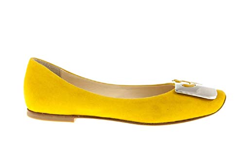 Fabi 6032 Yellow Suede Flats Italian Designer Women Shoes