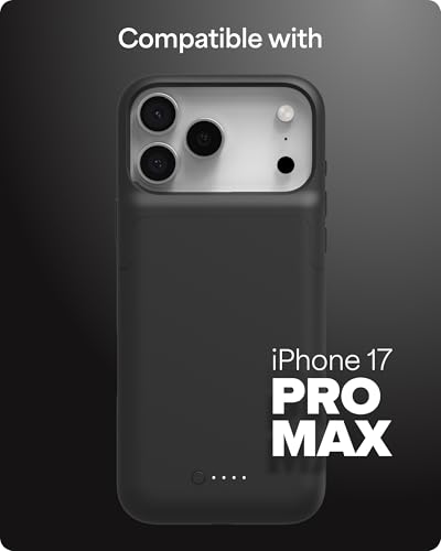 Image of Mophie Juice Pack Battery Case for iPhone 17 Pro Max - Slim Charging Case, Up to 50% Extra Battery Life, High Impact Protection, Magnetic Back for Wallets & Mounts, Sustainable Material, Black