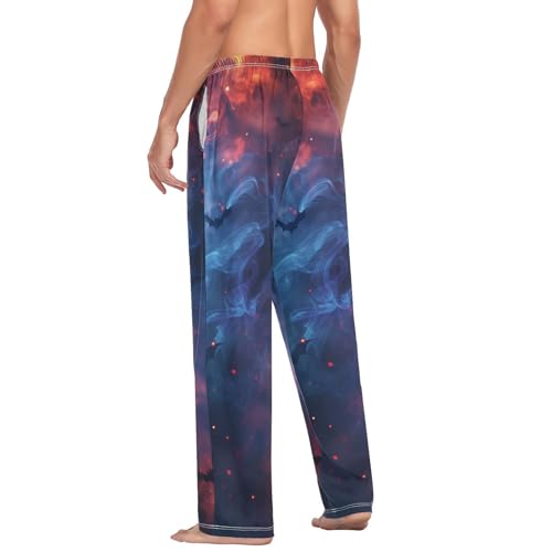 Men's Pajama Pants Halloween Mist Bats Sleep Pajama Lounge Pant with Pockets, Elastic Waistband 5