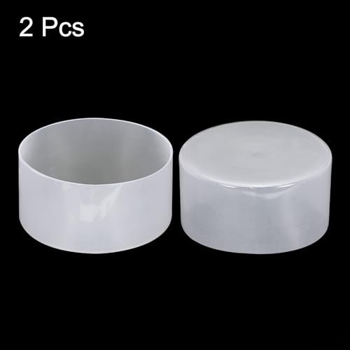 Image of uxcell 2pcs Rubber End Caps 100mm ID Vinyl Round Tube Bolt Cap Cover Screw Thread Protectors Clear, 50mm Height