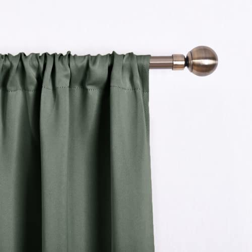 NICETOWN Thermal Insulated Blackout Curtain Tie Up Shade for Small Window Short Balloon Shade, Thermal InsulatedWindow Valances for Classroom Office Decor, W52 X L45, 1 Piece, Dark Mallard - image 2