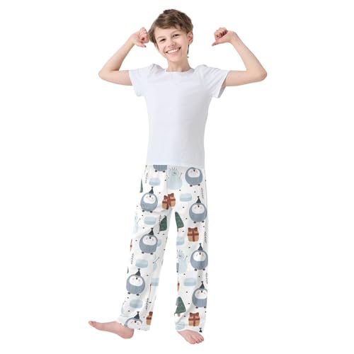 Boys' Pants Animal Penguins Gifts Christmas Tree Long Bottoms Jogger Pants Elastic Waist Trousers with Pockets S-XL2