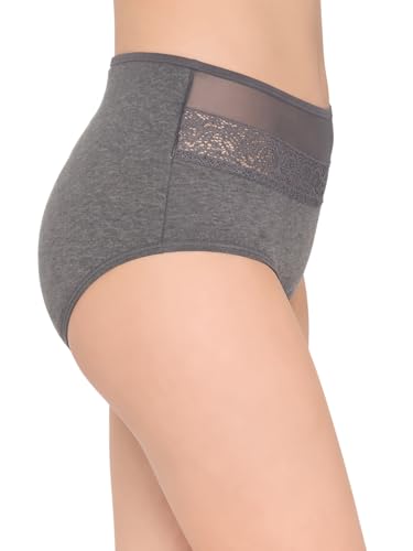 Image of Clovia Women Cotton Hipster Panty- High-Waist, Lace Panel