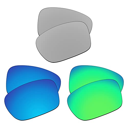 EZReplace Lentes de repuesto para gafas de sol Oakley TwoFace OO9189 (lentes polarizadas), Metal Silver + Ice Blue + Spring Green, Taille unique Cover