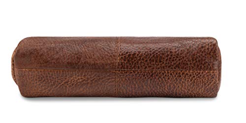 Image of LEABAGS Fort Wayne Genuine Buffalo Leather Pencil case I Vintage Pen Holder I Small Pencil case, Western Brown, One Size, Fort Wayne
