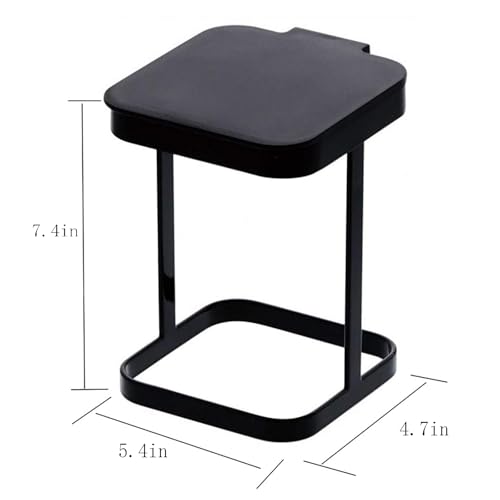 Caneca de basura metálica para cocina con tapa miniatura 2