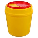 BAZEITFLOW Contenedor para Residuos Médicos con Tapa Segura Cubo Plástico Redondo Resistente para Desecho de Objetos Punzantes Hospitales y Clínicas