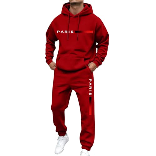 Sweat Set for Men Baggy Hoodies Fleece Sweatpants Joggers 2 Piece Sets - image 5