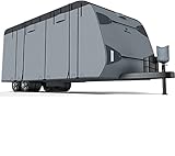 RVMasking 7 Layers top RV Travel Trailer Cover Rip-Stop Waterproof Camper Cover Fits 22'1''-24' Moto