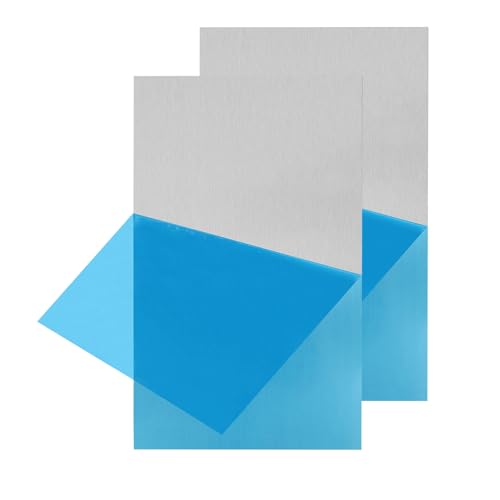 Reviews de Placas planas los 5 mejores. 50 Placa de aluminio de metal plana cubierta con película protectora, placa de metal de aluminio rectangular tratable térmicamente para manualidades (2, 1.5mm de espesor, 300X250MM)