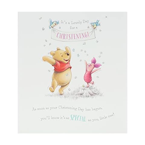Winnie the Pooh Christening Greeting Card Cover