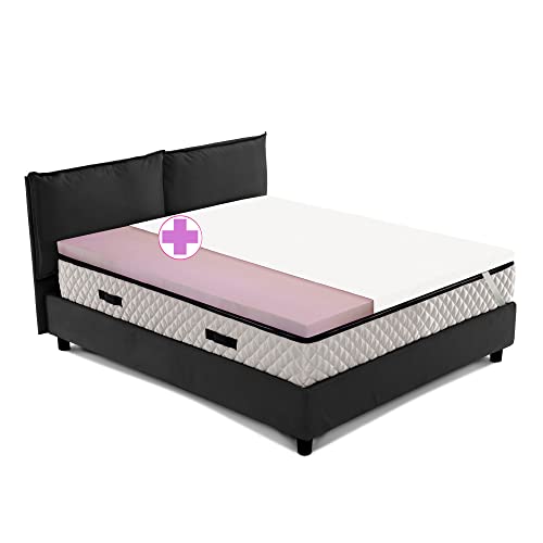 Topper matrimonial semi rígido ortopédico, corrector colchón Alto 5,5 cm con tejido hipoalergénico extraíble y lavable – GRAVITY medida 160 x 190 cm