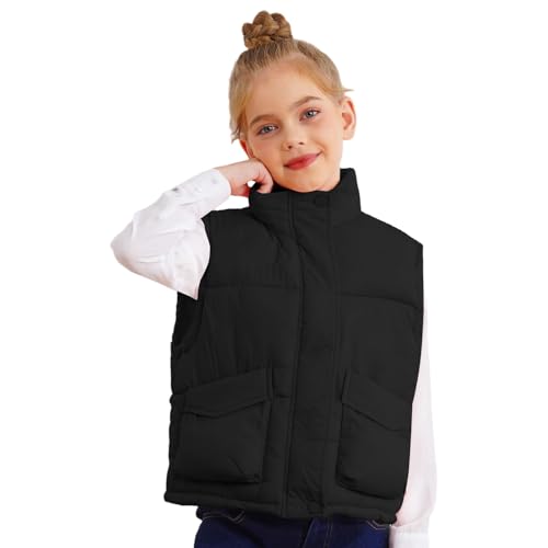 Boys Girls Puffer Vest Stand Collar Sleeveless Jacket Toddler Kids Casual Fall Winter Waistcoat Outerwear for Teens 1 14Y