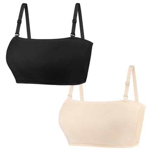 Girls Training Bra Cami Teen Bras for 10-12 12-14 14-16 Bralettes Seamless with Non-Removable Padding