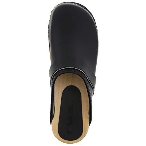 Image of Bjork Maja Wood Open Back Leather Clogs