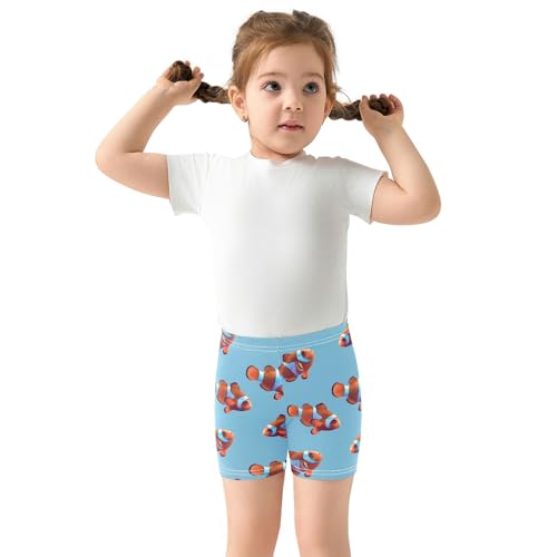 Clownfish Print Girls Shorts Elastic Waist Sports Shorts Girls Leggings Pants for 4-10 Years3