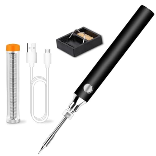 Fangxuee Kit de Soldador Inalámbrico para Bricolaje, Herramienta de Soldador Recargable por USB con Temperatura Ajustable, para Reparación de Electrodomésticos