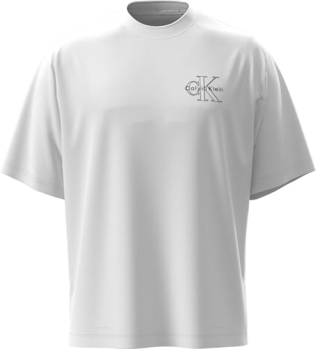 Calvin Klein Men's Monologo Tee, Brilliant White, X-Large