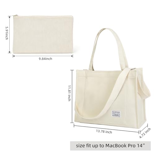 Image of Valleycomfy Corduroy Tote Bag for Women Travel Crossbody Bag Purse Women Shoulder Bags Work Handbags Everyday Hobo Bag