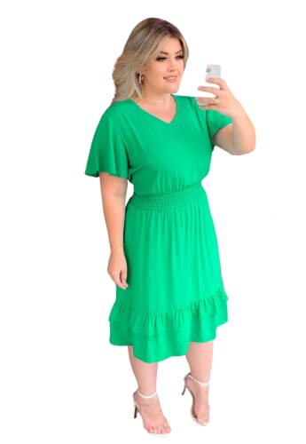 VESTIDO EVASE VISCOSE COM LASTEX (G)
