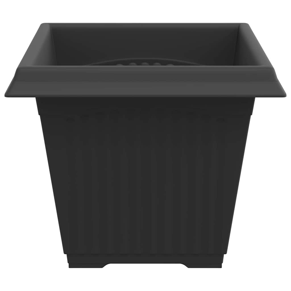 6er Set Quadratischer Blumentopf Schwarz 38x38x30 cm, Moderner Pflanzkübel aus Kunststoff für Außen und Innen, Wetterfester Pflanztopf für Garten Balkon und Terrasse