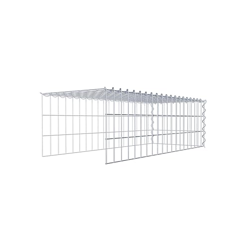 GABIONA Cestino di Pietra Gabbione Maglie rettangolari, 5 x 10 cm, profondità 40 cm, Cestino per la Coltivazione di Tipo 4, Chiusura a Spirale, con zincatura galvanica