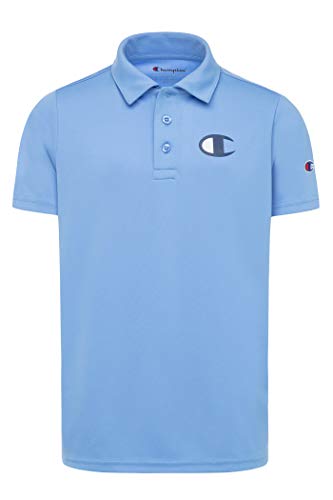Champion Heritage Kids Polo Short Sleeve Shirt, Boys Clothes | Activewear Shirt (Small, Swiss Blue)