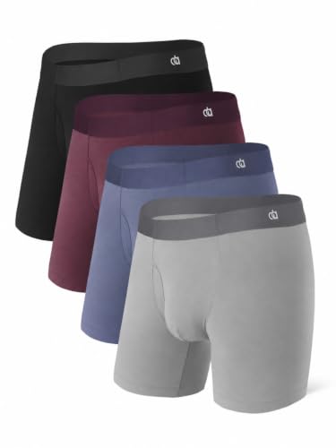 Image of DAVID ARCHY Men's Ultra Soft Underwear Modal Boxer Briefs Slim Fit 6.5 inch | Second Skin Fabric Breathable, Smooth Low-Profile Waistband, Easy Access Side Fly, Tagless Anti Chafing for All-day Comfort