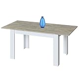 Miroytengo Mesa Comedor Salón Extensible Kendra Color Roble Alaska y Blanco Artik 140/190x90 cm