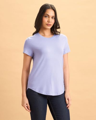 Image of Wellbi Bamboo Women's Tshirt - Ultra-Soft, Breathable & Sustainable | Premium Cotton Blend for Supreme Comfort | Stylish & Eco-Friendly T-Shirt for Women | Tshirt Women Cotton