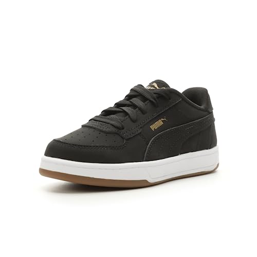 PUMA Caven Sneaker, Black Black-Gold, 13 US Unisex Little Kid