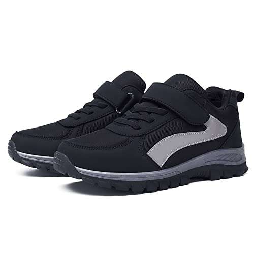 Image of LEADER SHOW Men's Comfortable Walking Shoes Non-Slip Safety Casual Sneakers for Elderly Strap Closure