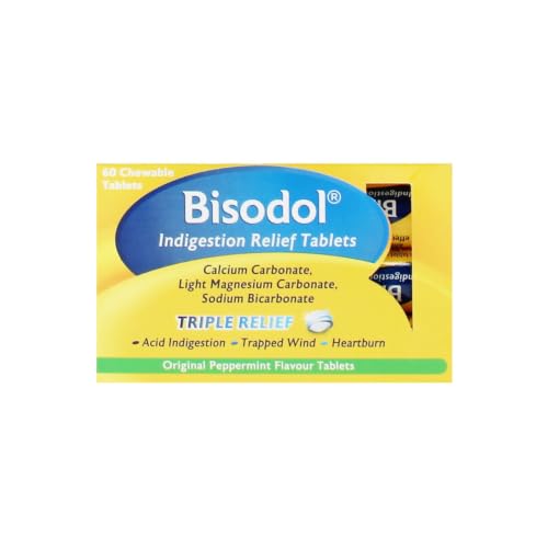 Bisodol Indigestion Relief Tablets Peppermint 1 Pack of 60 Tablets