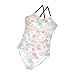 KLL Fashionable Summer Hawaiian Printing 1 Piece Girl Swimming Suits Summer Quick Dry Bathing Suit Adjustable Strap 7-8T
