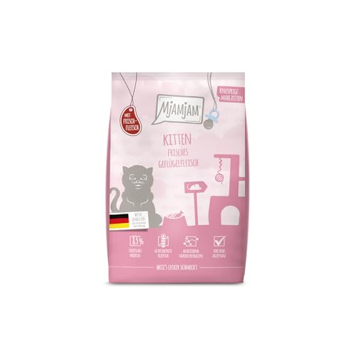 MjAMjAM - Premium Trockenfutter für Katzen - Knusprige Mahlzeiten - Kitten - Frisches Geflügelfleisch 1er Pack (1x1 5kg) getreidefrei