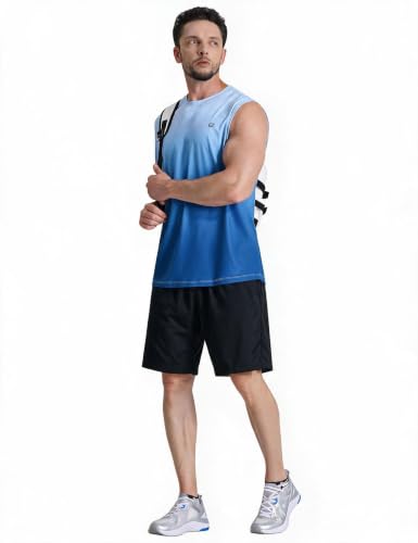 Image of EZRUN Men's Workout Sleeveless Shirts Quick Dry Muscle Swim Shirt Gym Fitness Running Beach Tank Tops