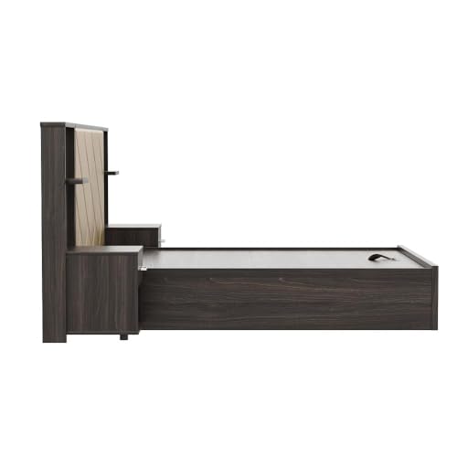 Image of Wakefit Bed | 3 Yr Warranty | Bed Queen Size,Hydraulic Storage,Beige Fabric Cushioned Upholstery Headboard,Density:680-750kg /m,Termite & Borer Resistant,Fits Mattresses Up to 8 inches(Noctis78x60-WM)