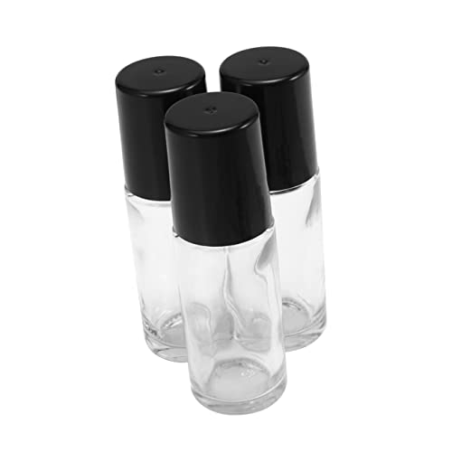PATKAW 4個精油瓶 携帯用 オンボトル 漏れ防止 小型サンプル容器 ブラック透明 エッセンシャルオイル用
