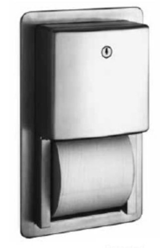 Bobrick B-4388 Contura Series Recessed Multi-Roll Toilet Tissue Dispenser - Satin Finish Stainless Steel #TOP13