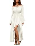 Scarlet Darkness Off The Shoulder Renaissance Dress Maxi Long Renaissance Costume Women White XXL