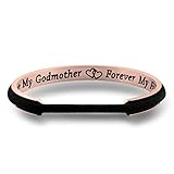 Zuo Bao Godmother Bangle Bracelet First My Godmather Forever My Friend Hair Tie Bangle Bracelet for Women (Rose)