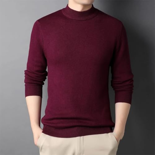 Men's Solid Color Slim Fit Sweater Fashion Mock Neck Casual Knitted Pullovers3