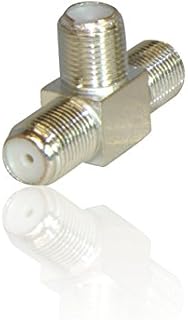 F Type Connector to 2 Way T-Socket Satellite Splitter Adapter