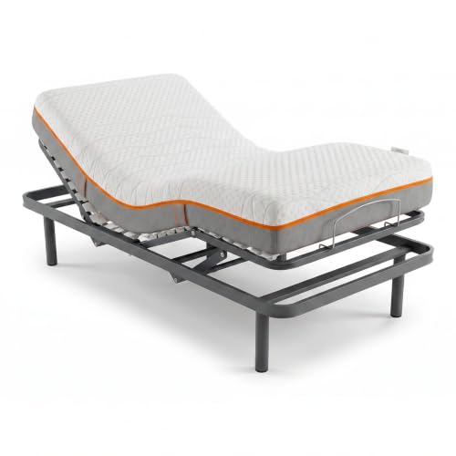 Duérmete Online - Pack Cama Eléctrica Articulada 90 x 190 cm con Colchón Viscoelástico Atlas | Confort Premium, Adaptación Anatómica y Transpirabilidad