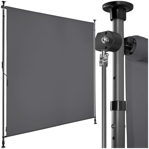 tectake® Store banne sans Perçage Vertical avec Manivelle Multi-Fonction Store Vertical Enroulable Brise Soleil Brise Vue Jardin Brise Vue Balcon Opaque en...