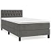 Produktbild vidaXL Boxspringbett mit Matratze Bett Polsterbett Bettrahmen Bettgestell Lattenrost Einzelbett Hotelbett Schlafzimmerbett Dunkelgrau 90x200cm Samt