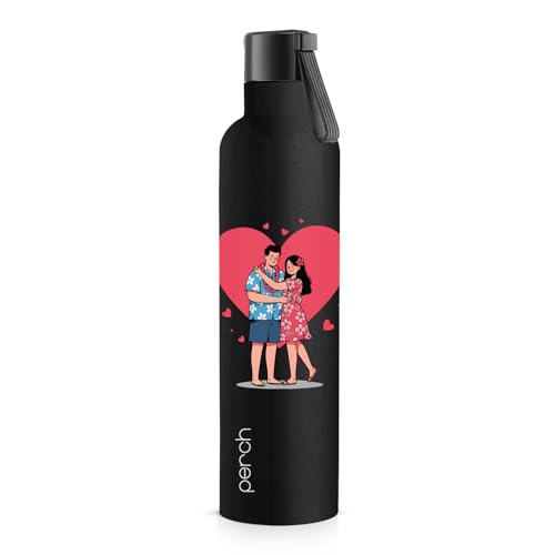 Image of Perch Oasis Pro Insulated Steel Water Bottle 760ml | ISI Certified Hot & Cold Leakproof Flask | BPA-Free Valentine Gift Bottle for Couples, His & Her, Office, Gym & Home | Bliss