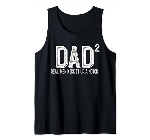 Camiseta cuadrada para papá con texto en inglés "Proud Father Of Twins Two Kids Dad" Camiseta sin Mangas
