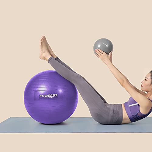 FitBeast-Extra-Thick-Exercise-Ball-65-75CM-Anti-Burst-Yoga-Ball-with-22CM-Mini-Pilates-Ball-Fitness-Gym-Ball-for-Balance-Stability-Pilates-Pregnancy-and-Labour